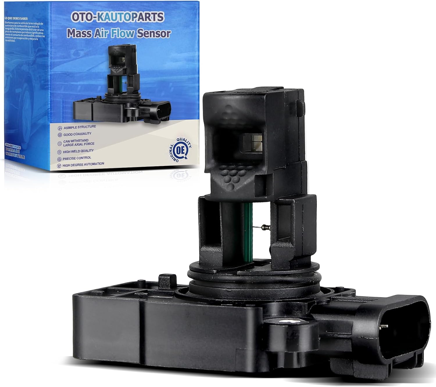 OTO-K Mass Air Flow Sensor MAF Compatible with Chevy Avalanche Silverado Suburban Tahoe GMC Sierra Yukon XL1500 2500 Cadillac CTS Escalade 4.3L 4.8L 5.3L 6.0L 6.2L V6 V8,Replace # 10393948 23256991