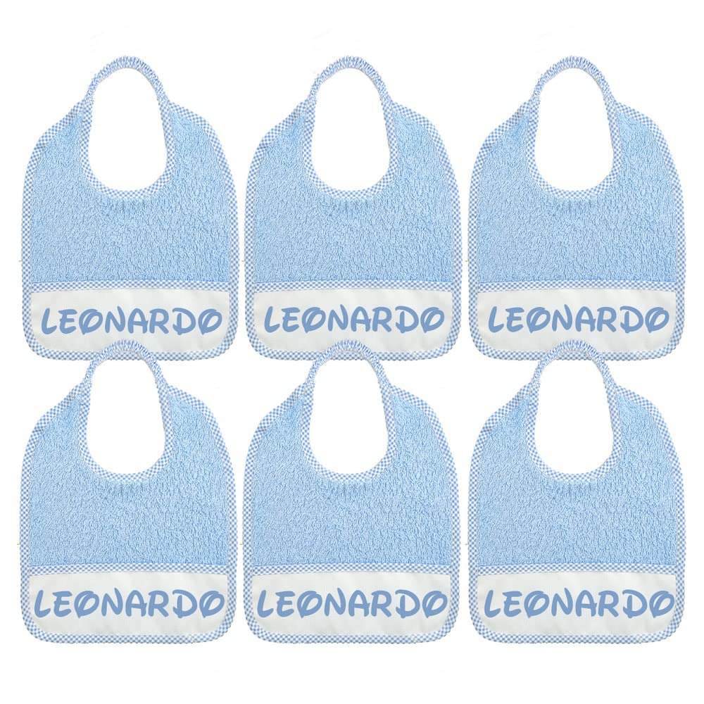 Bavaglini personalizzati con nome 24x27 cm spugna 100% cotone made in Italy