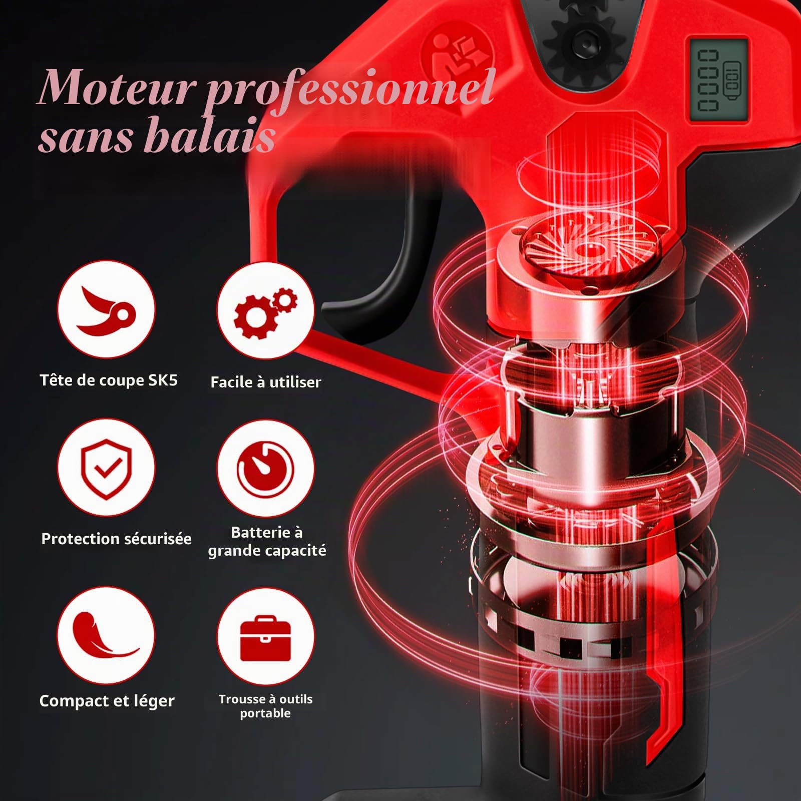 Sécateur électrique sans fil pour Milwaukee 18V (sans batterie)