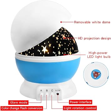 Elmchee Star Night Light for Kids, Universe Night Light Projection Lamp, Romantic Star Birthday Projector Lamp for Bedroom