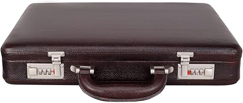 Miniatura 1 de Maletín de cuero de grano completo para tamaño unisex L17xW3xH12 pulgadas Maletín bolsa