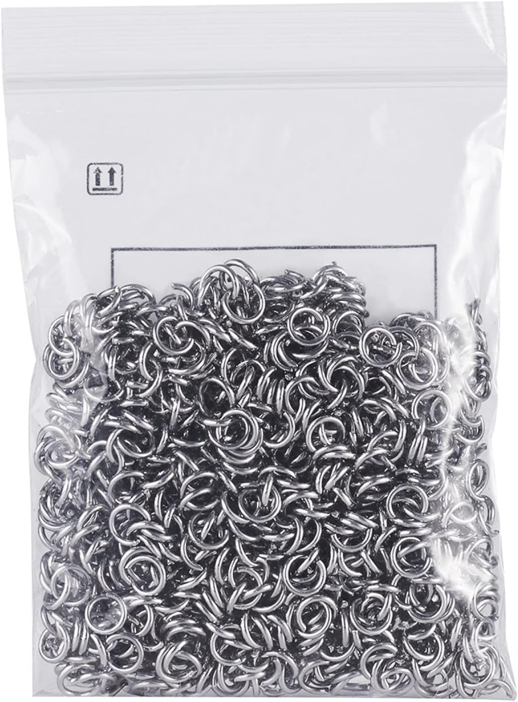 KISSITTY 1000Pcs 6mm Hypoallergenic Stainless Steel Open Jump Rings 1mm Thick Surgical Steel Round Ring Connectors for DIY Chainmail Jewelry Making
