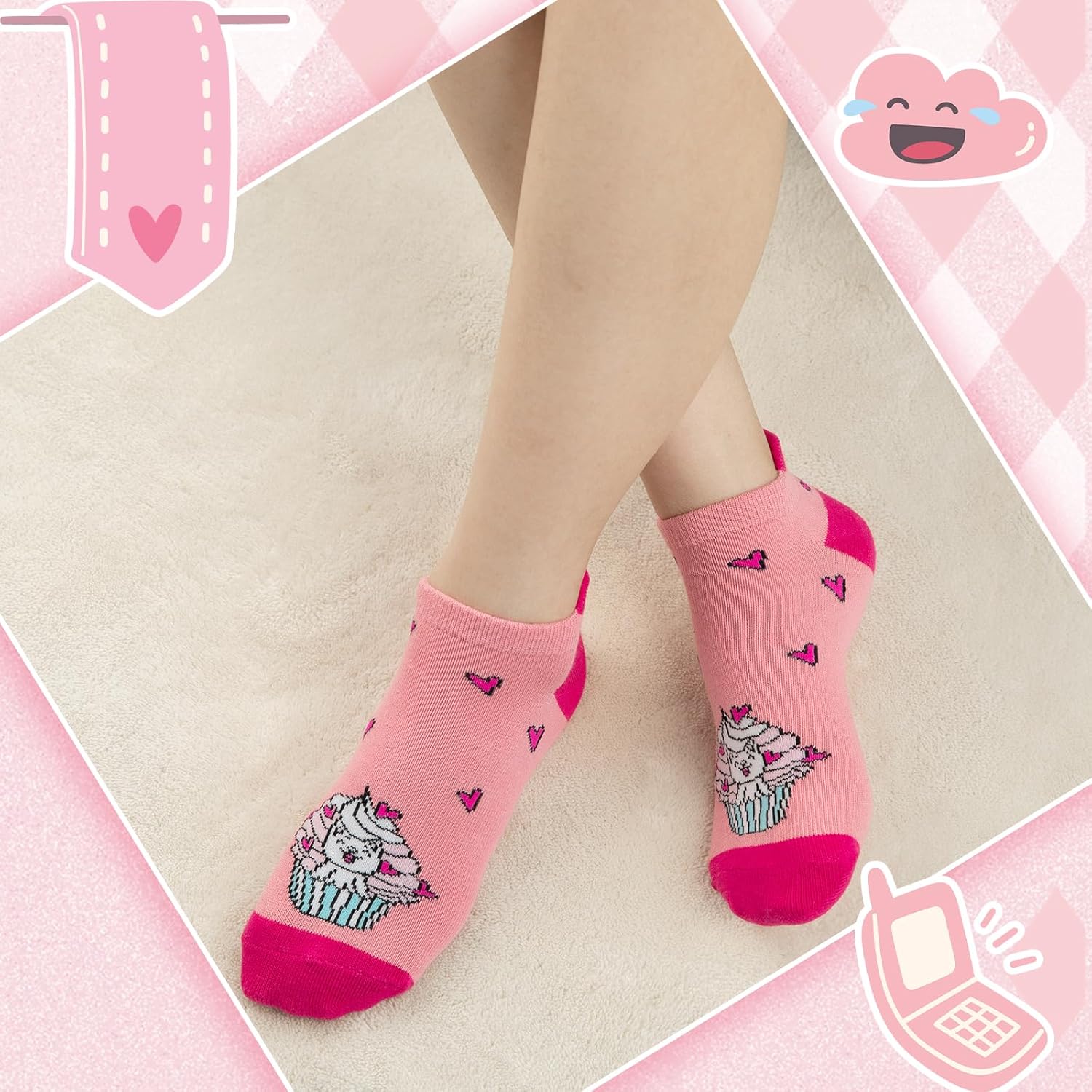 Comfoex Kids Girls Novelty Funny Ankle Socks - Colorful Animal Fashion Silly Cartoon Cute Unicorn Cotton Socks - 6 Pairs - Image 4