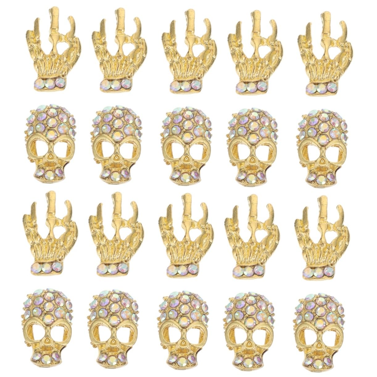 40 Pezzi Trapano per Unghie con Teschio Decorazioni per Unghie Decorazione delle Unghie Gemme per Nail Art Accessori per Unghie Gioielli con Teschio per Unghie Strass CIO