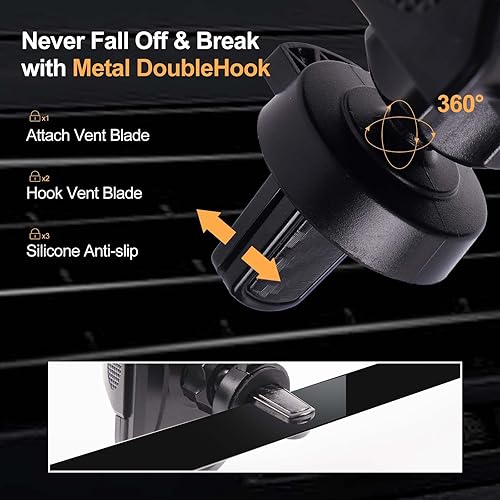 Miniatura 5 de Soporte de teléfono para automóvil, soporte de teléfono para salpicadero del parabrisas del automóvil, ventilación de aire, soporte de teléfono
