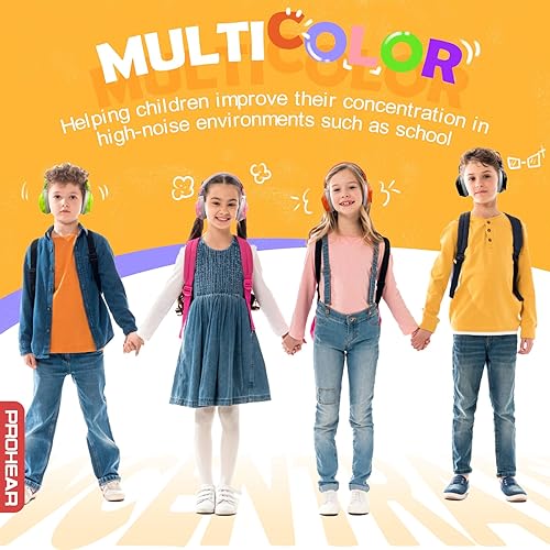 Miniatura 5 de PROHEAR 017 Orejeras de reducción de ruido para niños, NRR 25dB Auriculares con cancelación de ruido con diadema ajustable, protección auditiva para