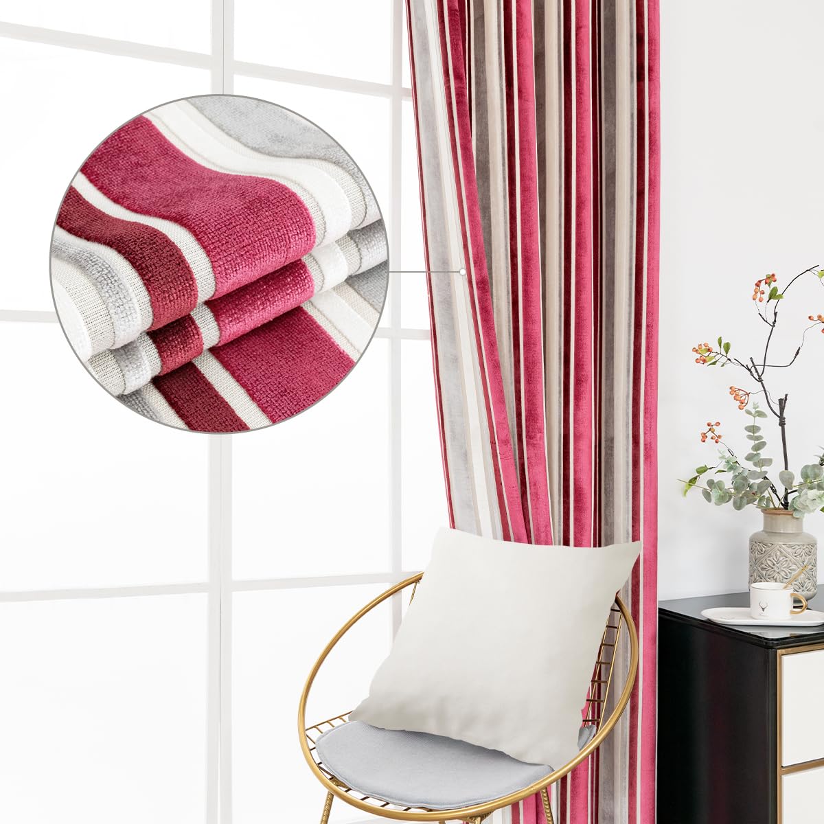 Pikiuche Velvet Curtains, 54 Inch Length - Image 3