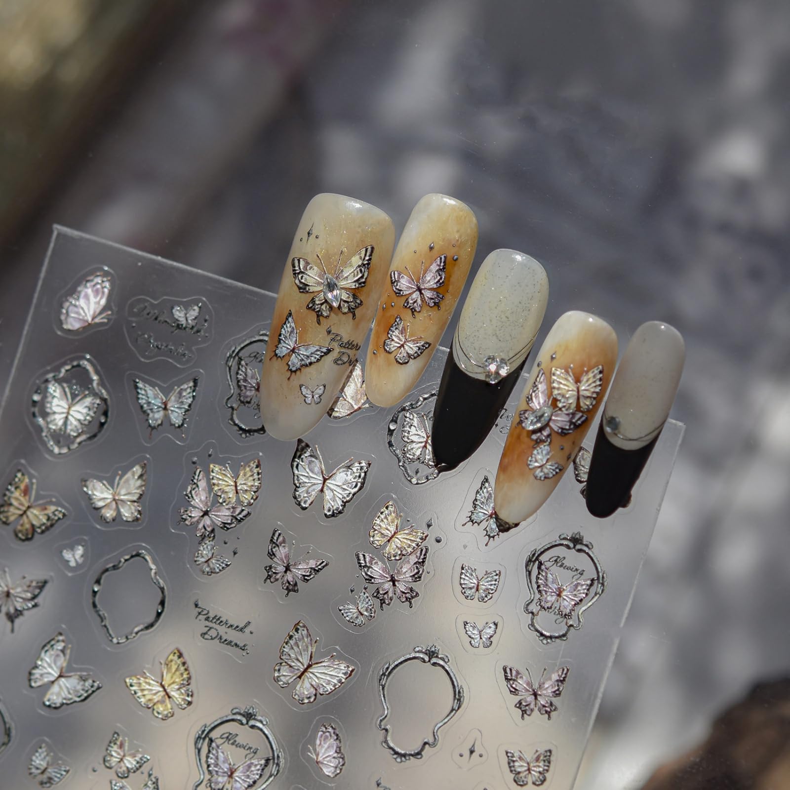Butterfly Nail Stickers Vintage Nail Decals Fall Nail Stickers for Nail Art