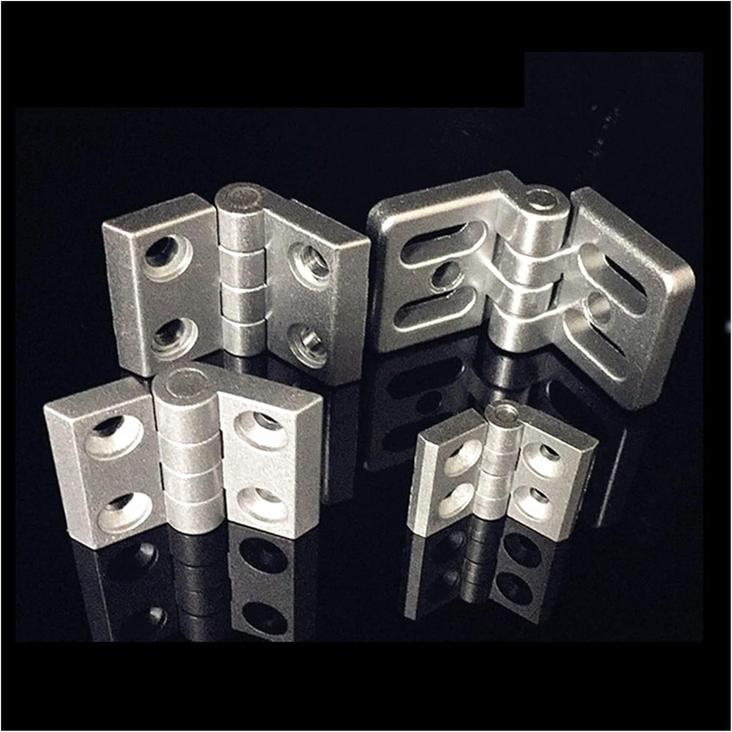 Hinges 10PCS Aluminum Extrusion Profile for 2020 3030 3040 4040 Metal Hinge Zinc Alloy with Screw and Nut(3030 Silver)