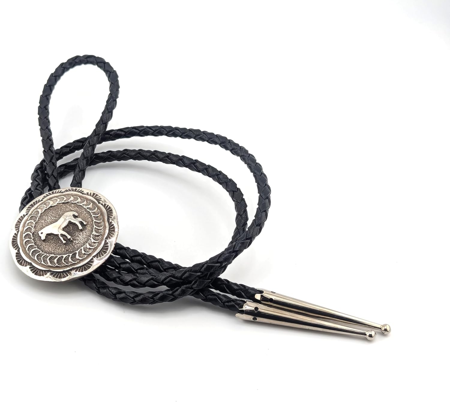 Bolo Tie for Men, Sterling Silver, Horse Design, Western Signed Native American Handmade Jewelry, SouthWestArtisans Cowboy