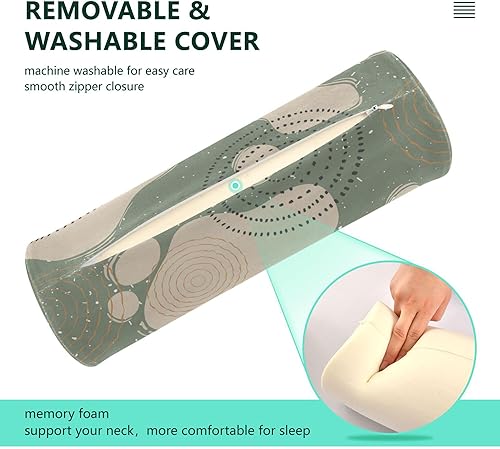 Miniatura 3 de Moderno patrón abstracto dibujado a mano almohada almohada y funda almohada almohada cuello rollo almohada apoyo cilindro almohadas para cama cuello