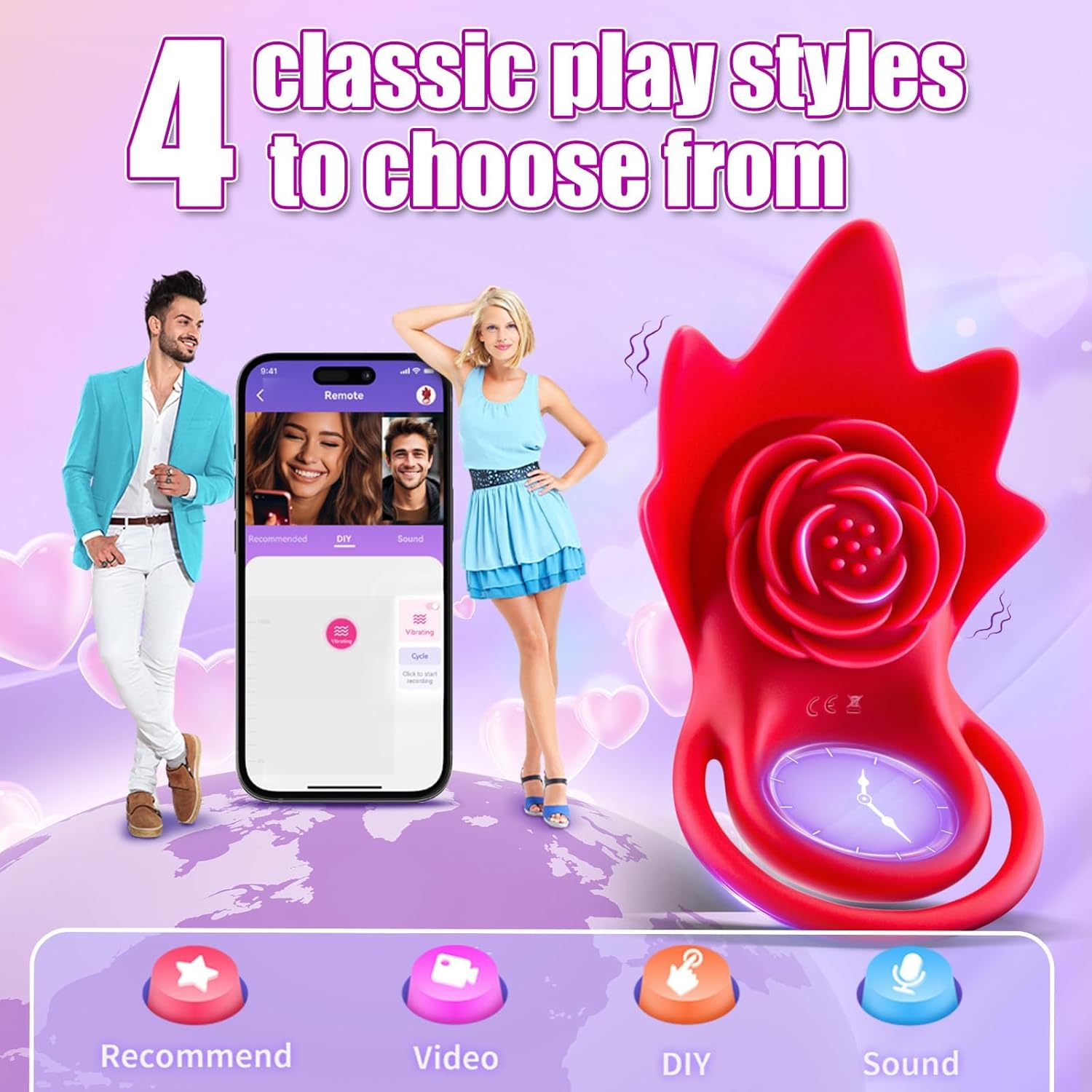 Rose with Tongue Women Viboators Toy Viboatorr, 2026 Rose Vibratoar Suction vibratiers Adult Tool for Women Today, Power Clitioral Sucker Vibrates Rose Vibratoer, 10 Modes NEH44 (Red1)