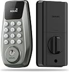 DESLOC C100 Verrouillage de porte sans clé intelligent avec clavier pour porte avant BHMA Classe 3, IP54 Résistant aux intempéries, Verrouillage automatique, Magasins 100 PIN Codes, facile à utiliser DIY Installation pour les maisons et appartements