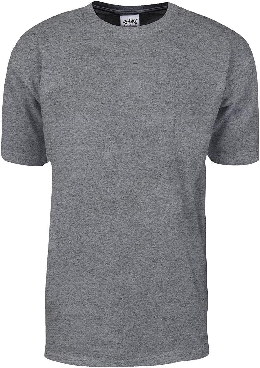 Shaka WearMen's T Shirt – Max Heavyweight Cotton Short Sleeve Crew Neck Plain Tee Top Tshirts Regular Big Tall Size S-7XL
