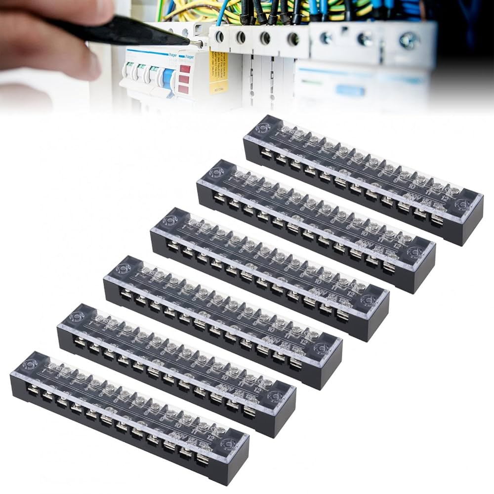 Amazon.co.jp: Smgda 端子台 固定端子台 ネジ留め式端子台 12極