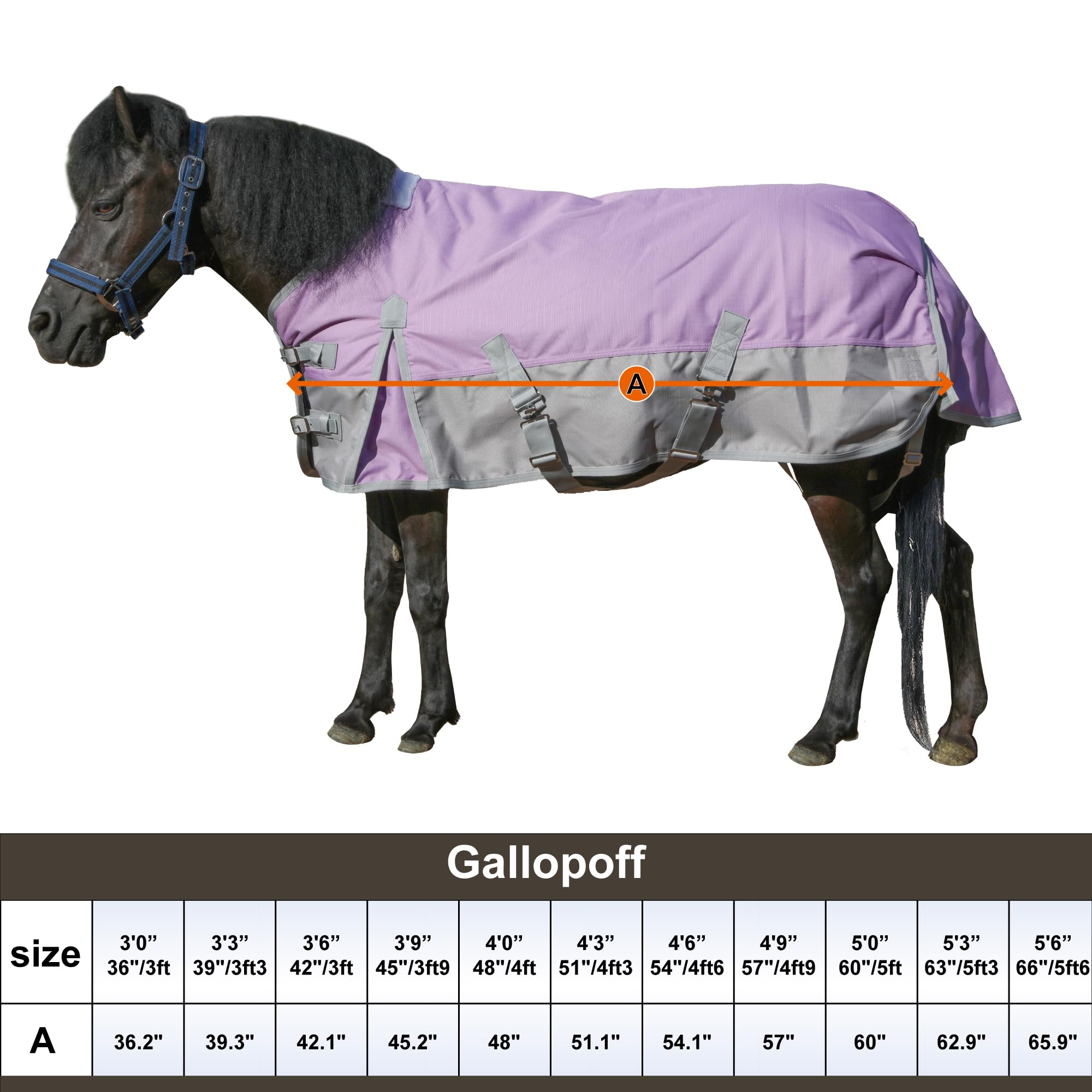 Coperta per cavalli in ripstop 1200D, peso medio, impermeabile e traspirante, per mini, Shetland, Pony e puledro 90-15,2 cm, peso medio, impermeabile e traspirante, per mini, Shetland, Pony e puledro
