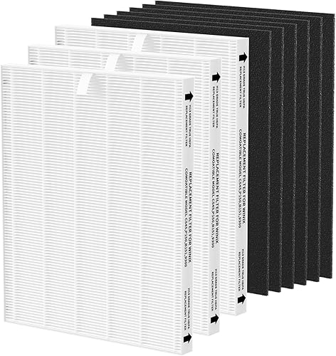 Miniatura 8 de GoKBNY Paquete de 4 filtros HEPA de repuesto C545 compatibles con purificador de aire Winix C545, filtro HPEA verdadero S, número de pieza