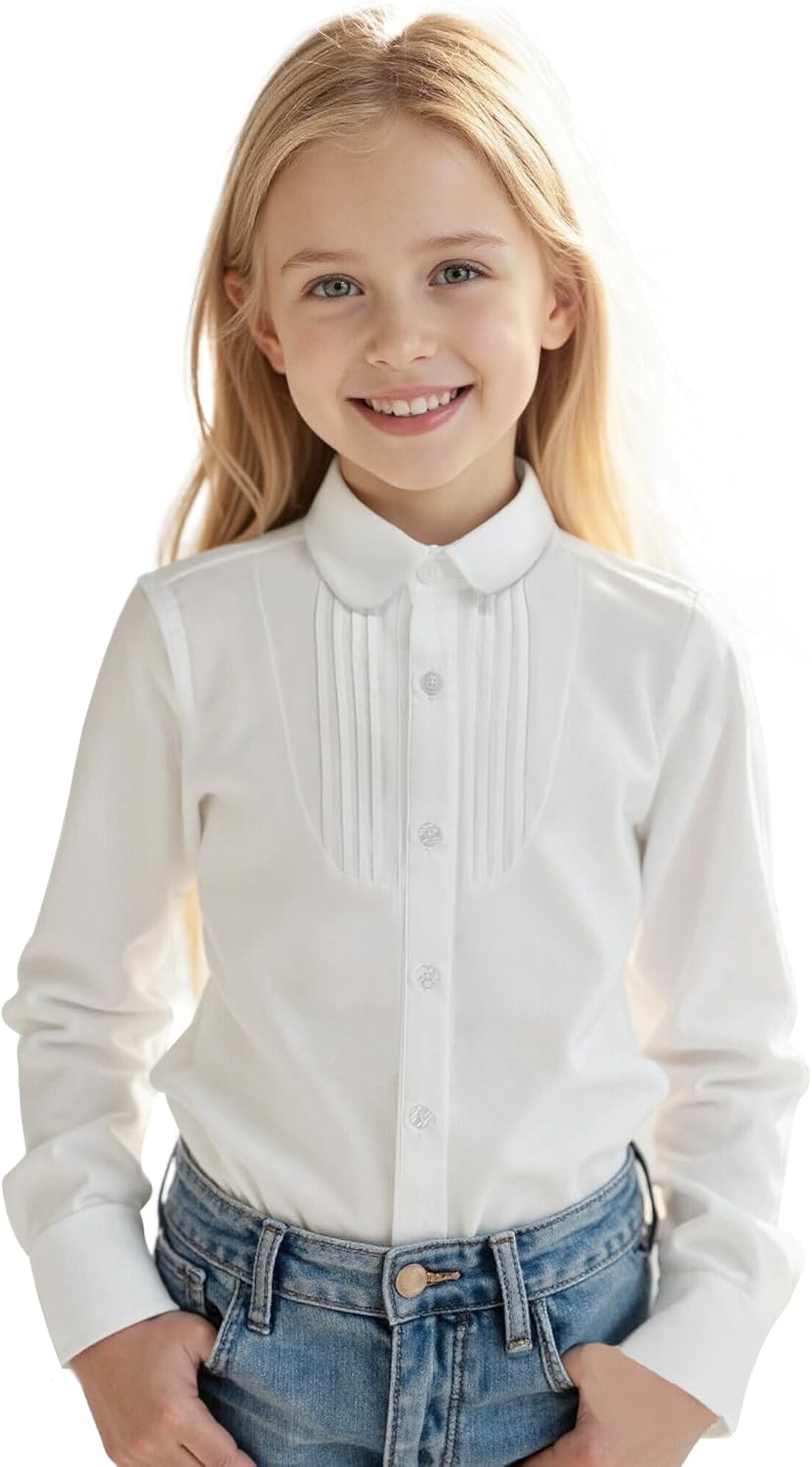 Girls Retro Long Sleeve Button Down Shirts Cowgirl Western Shirt Embroidery Blouse Tops - Image 3