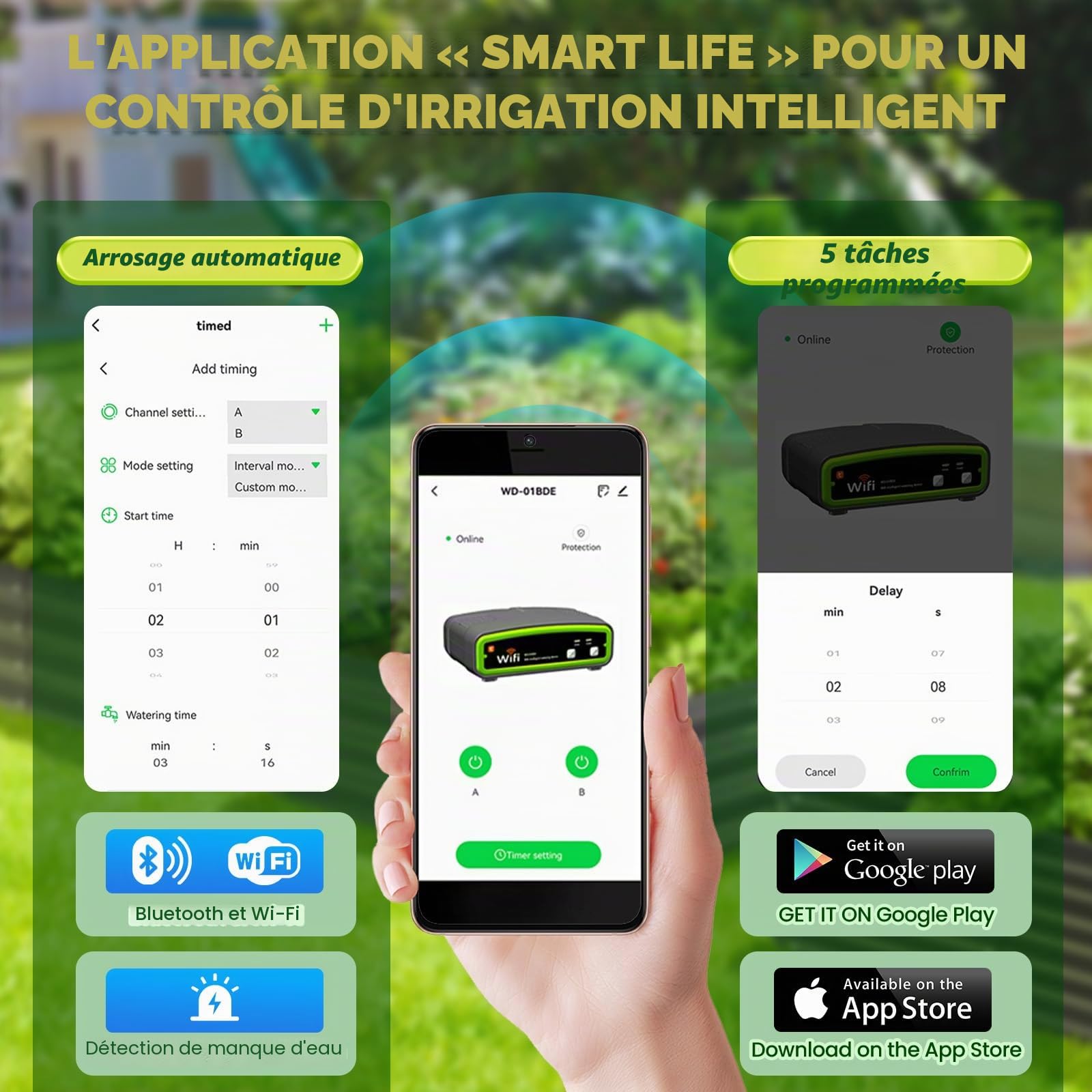 Système D'Irrigation Automatique Wifi Intérieur Avec Double Pompe Contrôle Par App Arrosage Automatique Pour 20 Plantes En Pot Balcon