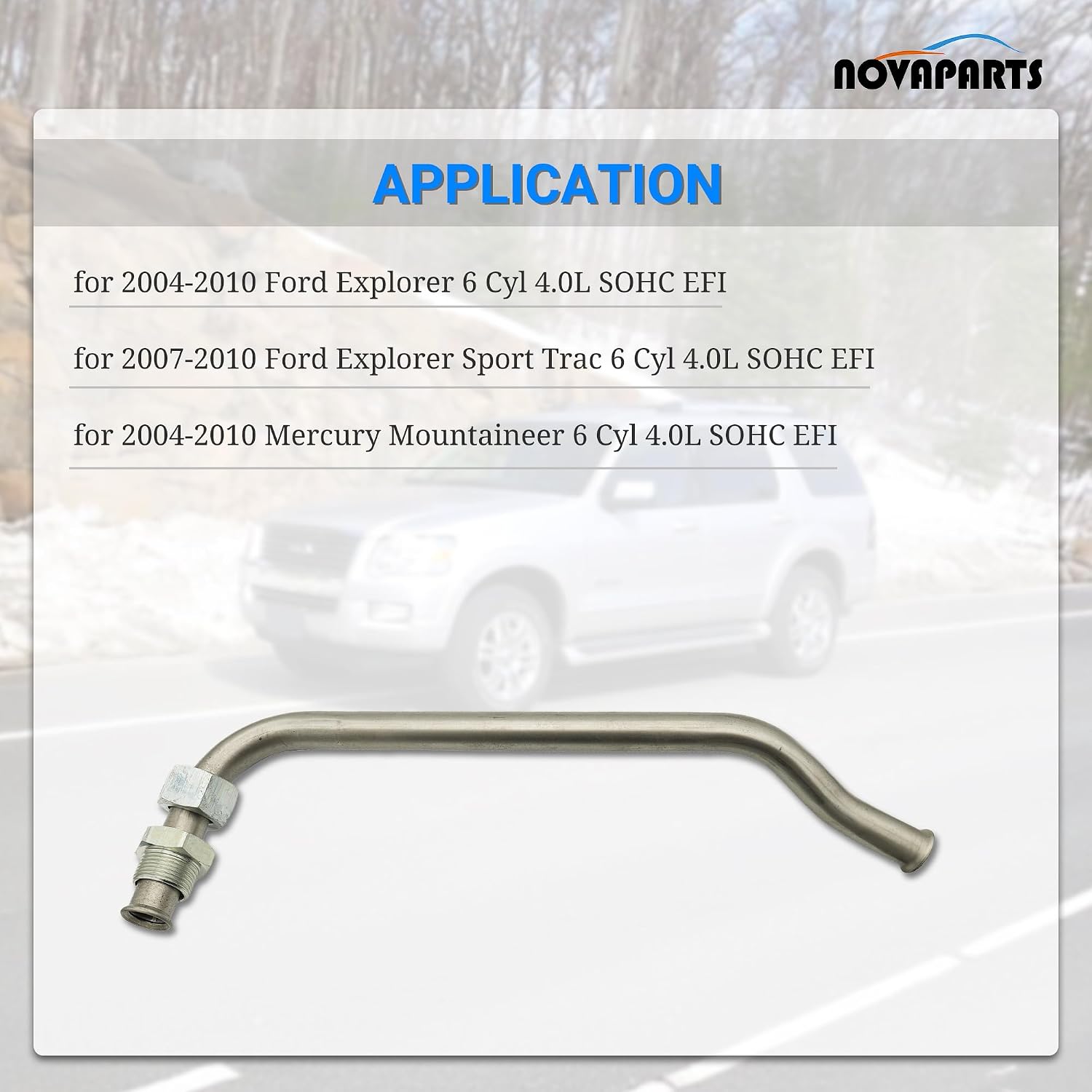 NOVAPARTS 598-143 EGR Line Tube Pipe for 2004-2010 Ford Explorer Mercury Mountaineer 2007-2010 Ford Explorer Sport Trac 6 Cyl 4.0L 5L2Z9E469A