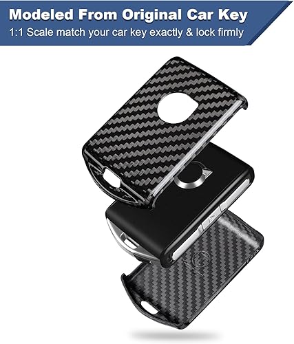Miniatura 4 de Funda para llavero de fibra de carbono real compatible con Volvo XC40 XC90 V90, funda compatible con llave de control remoto de entrada sin llave