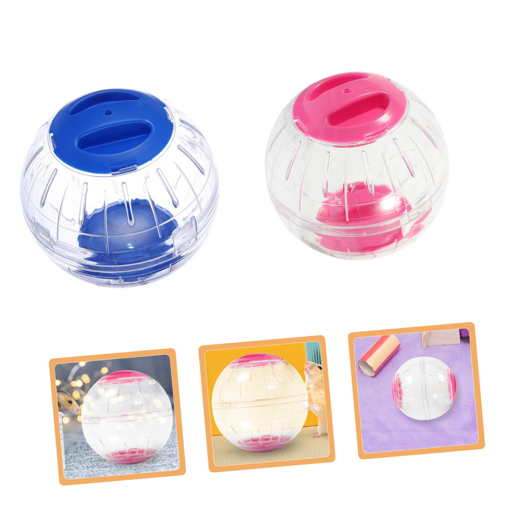 SEWACC 4pcs Ballon d'exercice Rond en Plastique pour Hamster et Souris
