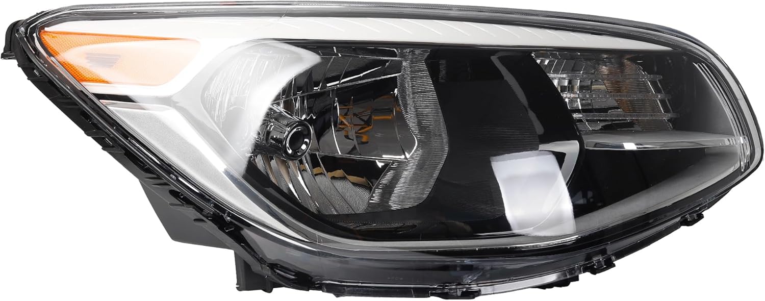 Dasbecan Halogen Headlight Compatible With Kia Soul 2014-2019 Right Passenger Side Headlight Assembly Chrome Housing Replaces# 92102-B2270 92102B2270 KI2503167