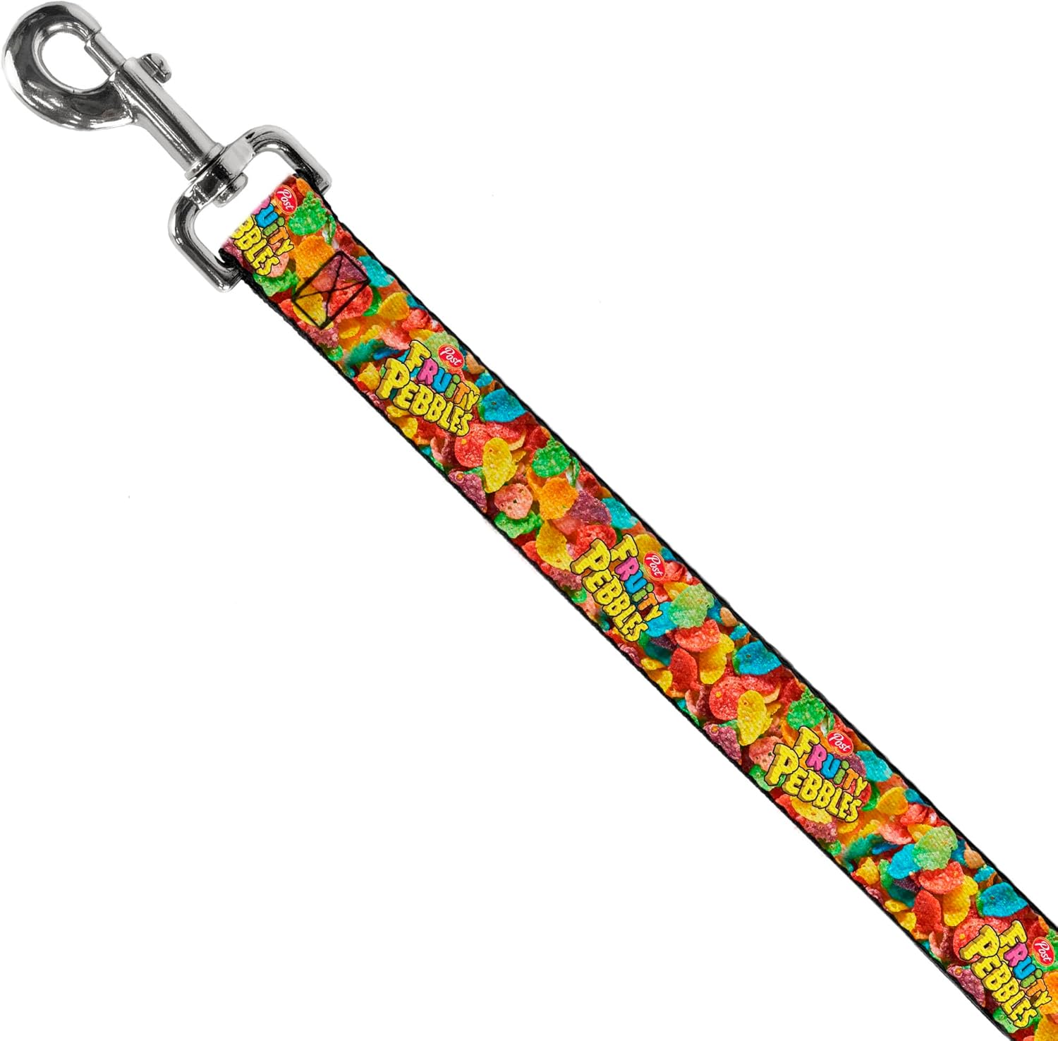 The Flintstones Pet Leash, Dog Leash, Fruity Pebbles Logo and Vivid Cereal Multi Color, 4 Feet Long 1.5 Inch Wide
