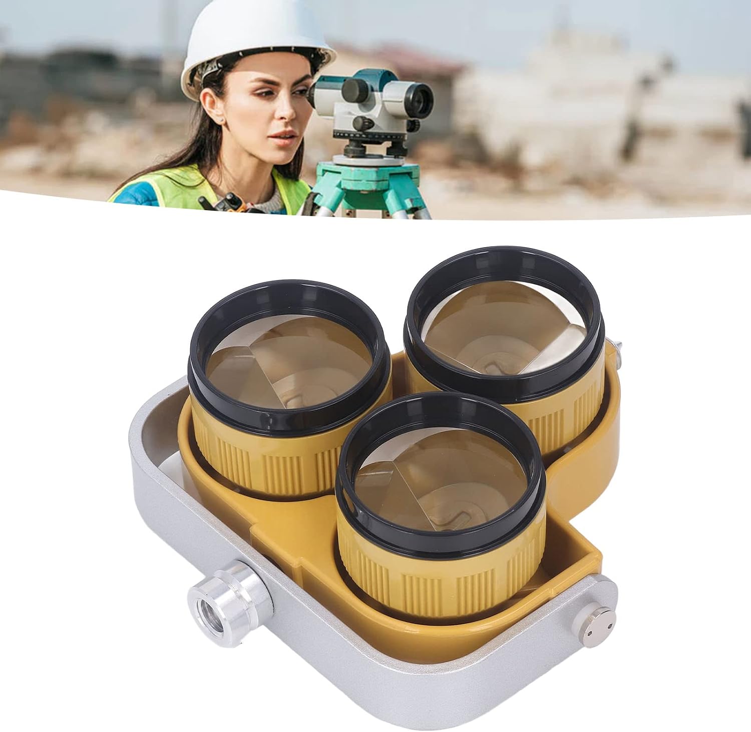 Triple Prism 64mm Effective Diameter 0mm Or -30mm Offset Optical Glass Total Station Surveying Prism