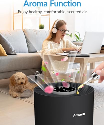 Miniatura 3 de Purificadores de aire para el dormitorio del hogar, limpiador de aire ADTARK con filtro H14 True HEPA 3 en 1, modo de sueño y función de aroma, 3