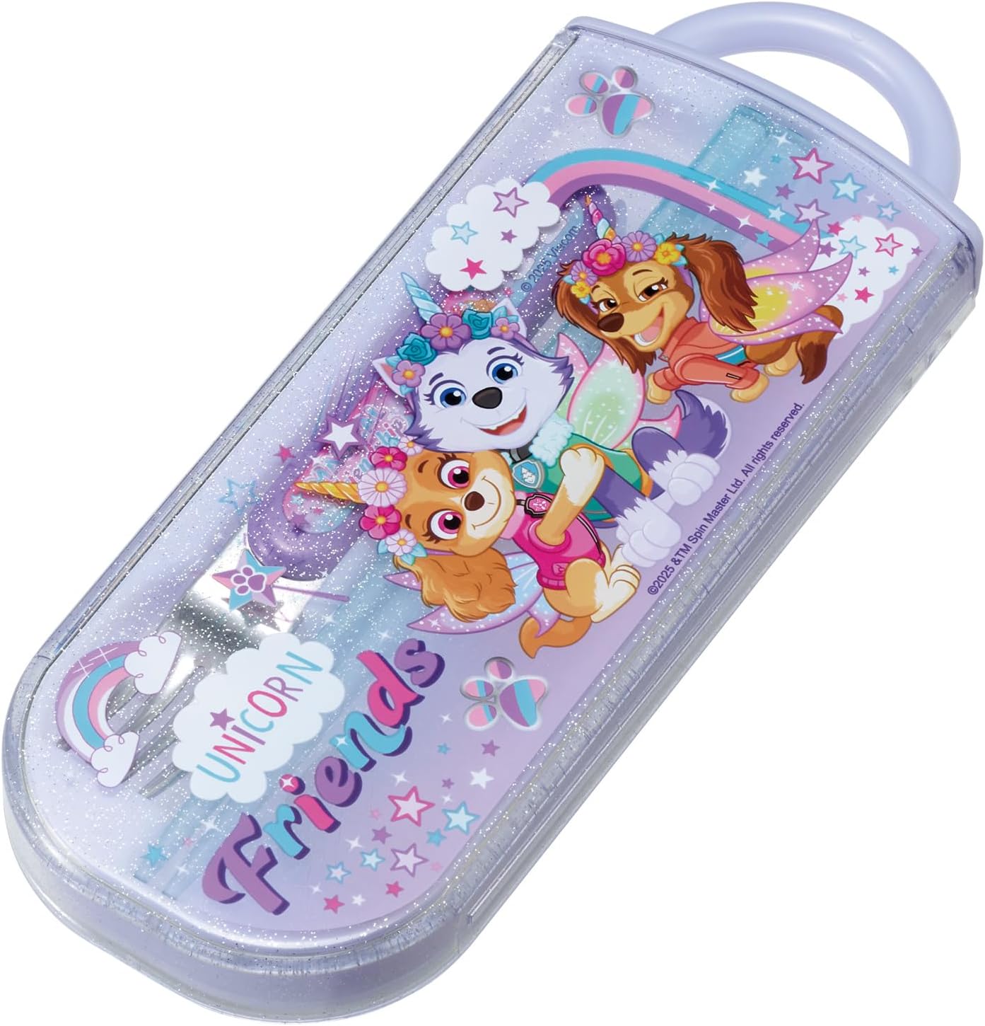 Skater TACC2-A Children's Trio Set Chopsticks, Spoon, Fork, 6.5 inches (16.5 cm), Paw Patrol, Unicorn, Girls