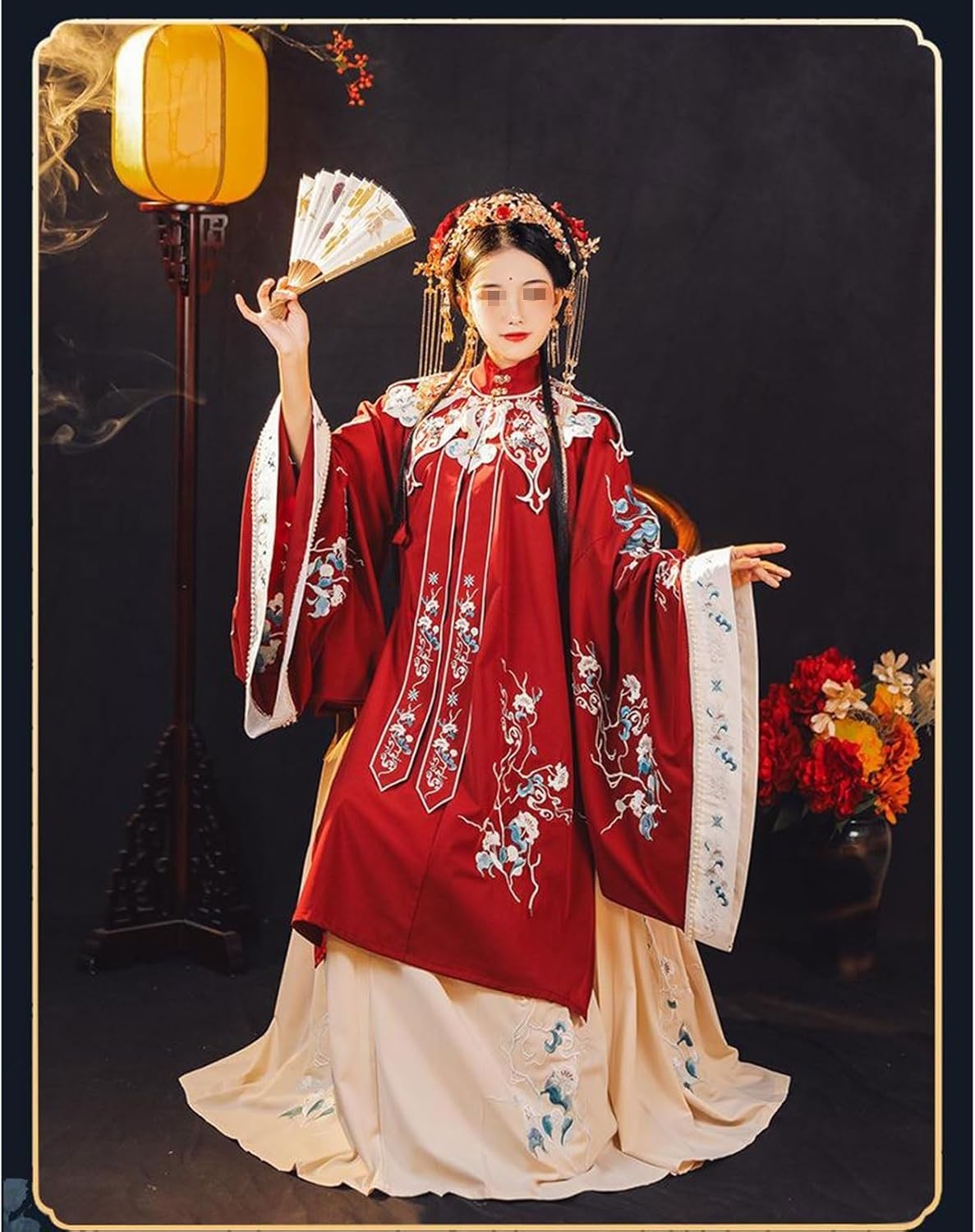 [jiang Rui ジャン・ルイ] 中国漢服古代女性伝統衣装ステージパフォーマンスドレス誕生日パーティードレス (色: 赤、サイズ