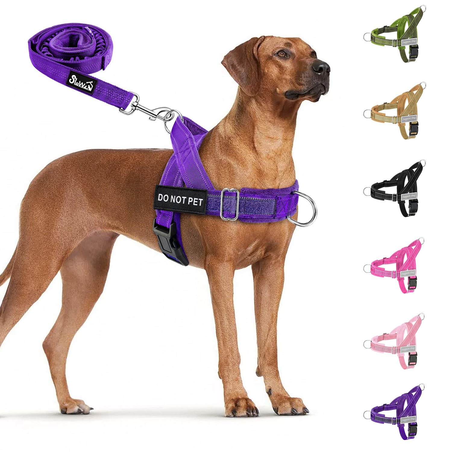 Nasjac 5.7ft Dog Chest Harness with Lead Set, Anti Pull Dog Lead, Padded Soft Handle Reflective Adjustable Easy Control Pet Vest Leash for Training and Walking Dog