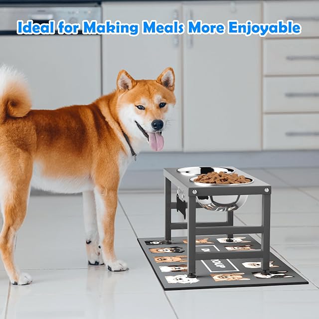 Foto 7 de 7 de ADENGL Cuencos elevados para perros, 10 pulgadas de altura