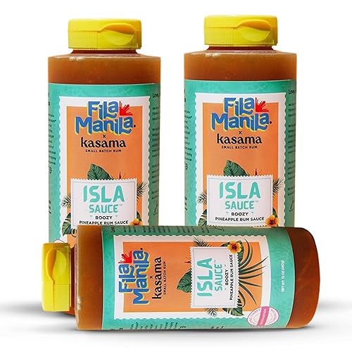 Fila Manila Salsa Isla  Ron filipino borracho de piña dulce y agria condimento hecho con ron Kasama real  Paquete de 3 (3 botellas de 12 onzas)