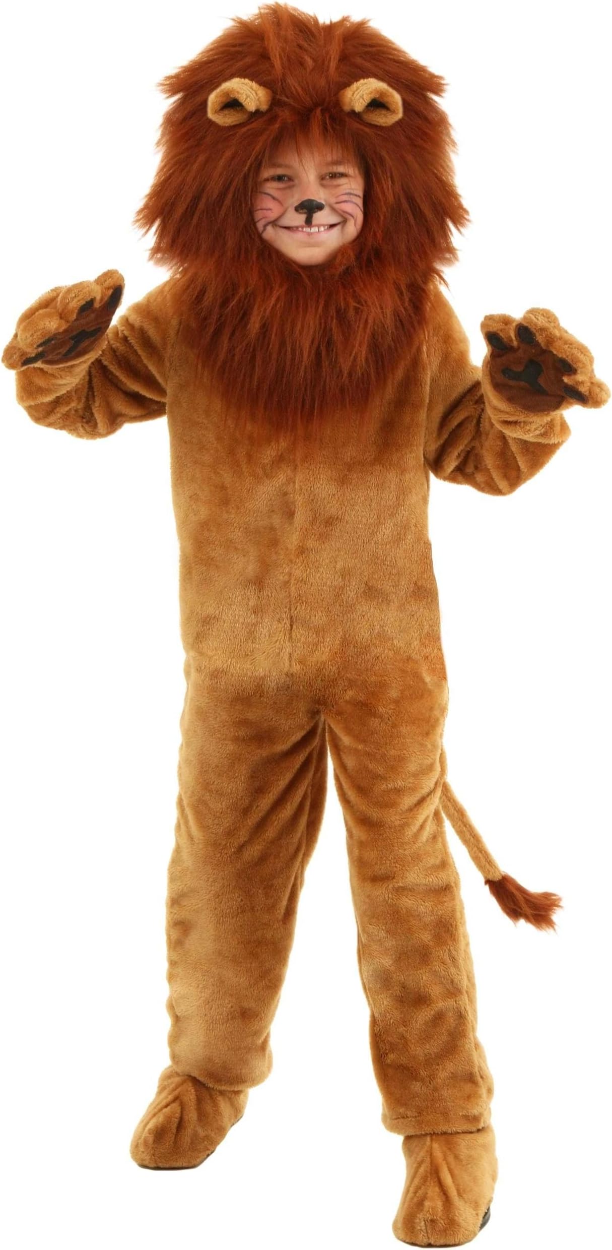 Kids Deluxe Lion Costume, Wild King of the Jungle Cat Safari Roar Mane Outfit for Dress-Up