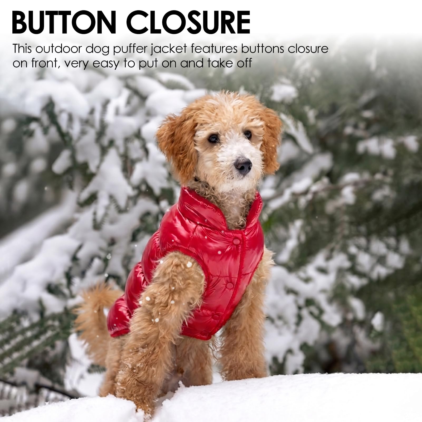 AOFITEE Abrigo de invierno para perro impermeable a prueba de viento, chaleco para cachorros de forro polar, chaqueta acolchada cálida para perros pequeños y medianos