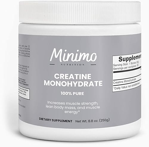 Monohidrato de creatina en polvo, 5000 mg por porción, 50 porciones, 100% puro, apoya la energía y la fuerza muscular, 8.8 onzas