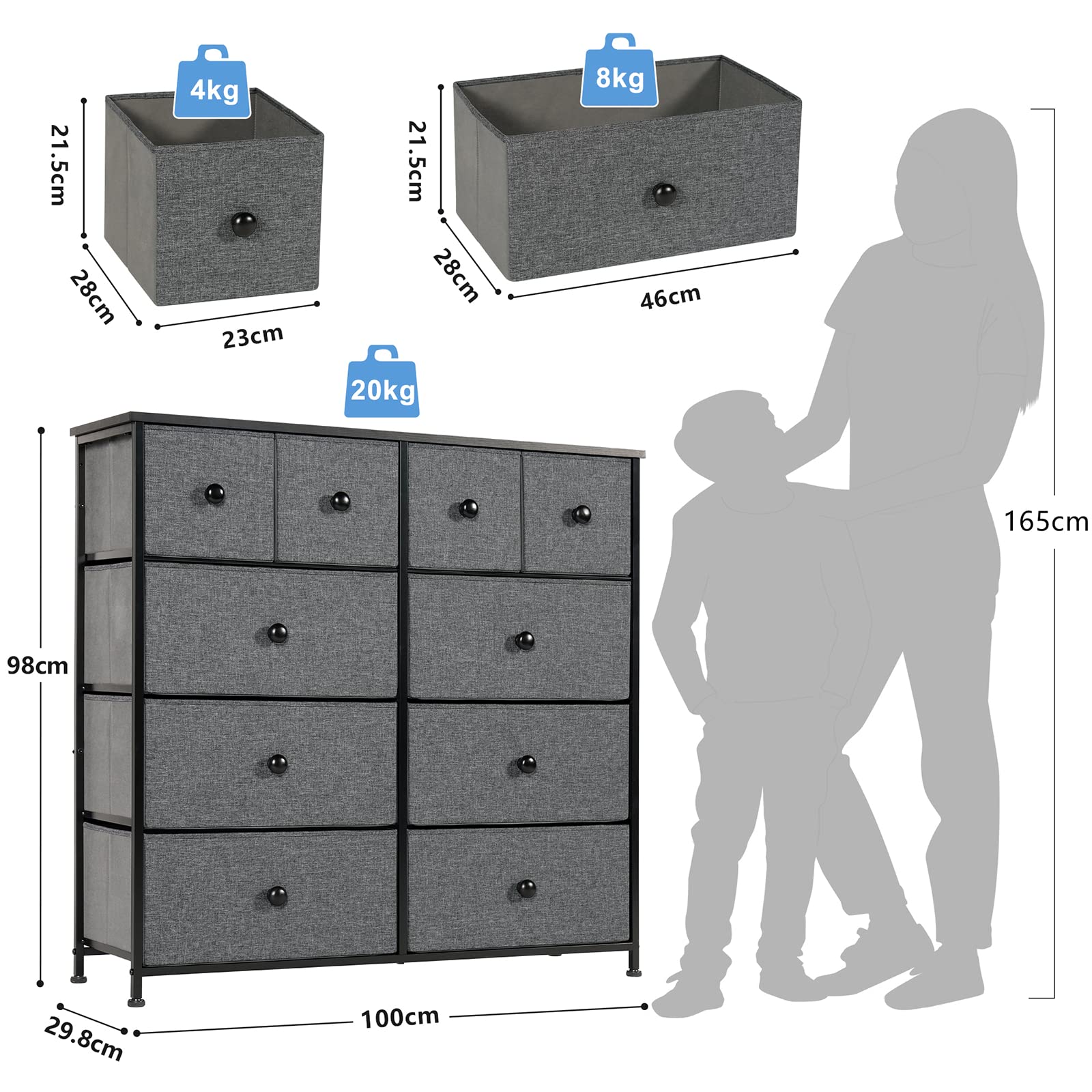 Cassettiera LYNCOHOME 12 Cassetti Tessuto - Organizzatore Camera, Soggiorno, Ingresso - Foto 3