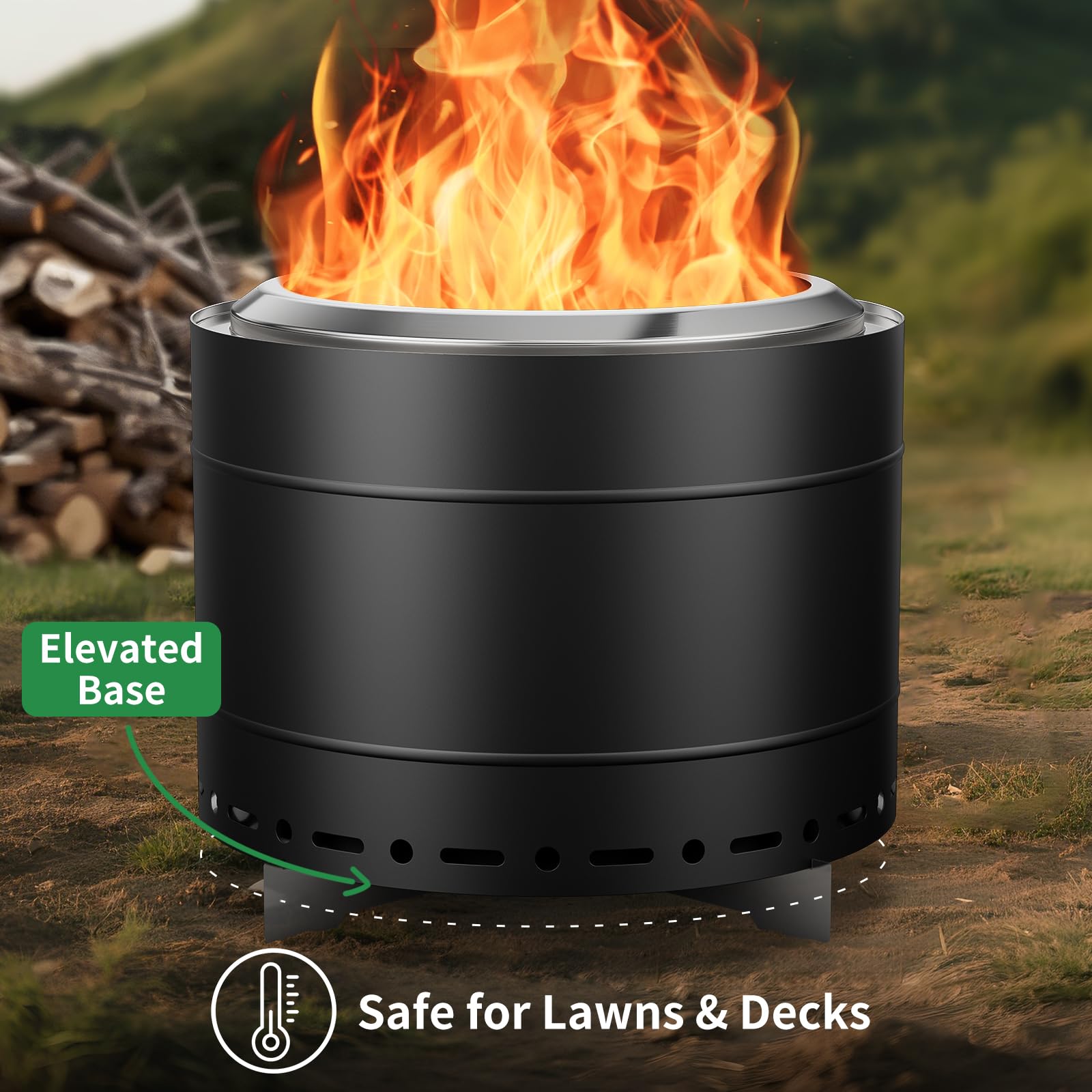 Amazon.com : Panovue 19.5 inch Smokeless Fire Pit with Carry Bag  display picture 1