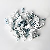 Vista 2 de Clip de cable redondo con tornillos para cable Ethernet Starlink, clip de cable, clips de cable para instalación de cables Starlink en pared, clips