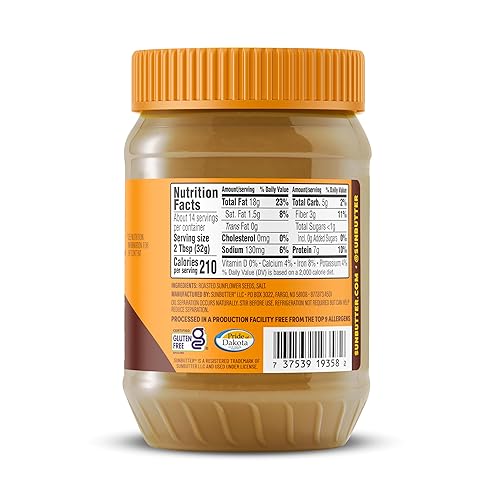 Miniatura 2 de De Sunbutter, pasta de semillas de girasol, sin azúcar, 16 oz