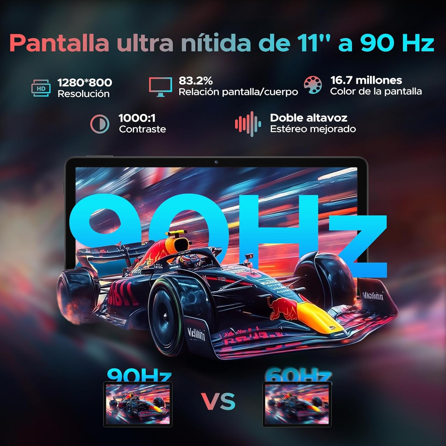 U11 Pro Android 16 Tablet 11 Pulgadas, 30GB RAM+256GB ROM/2TB TF, Tablet Gaming Octa-Core, HD IPS 90Hz, 8580mAh Batería, WiFi 5/ Widevine L1/ 13MP+5MP/Face ID/GMS/3.5mm Jack Tablets para Niños 9