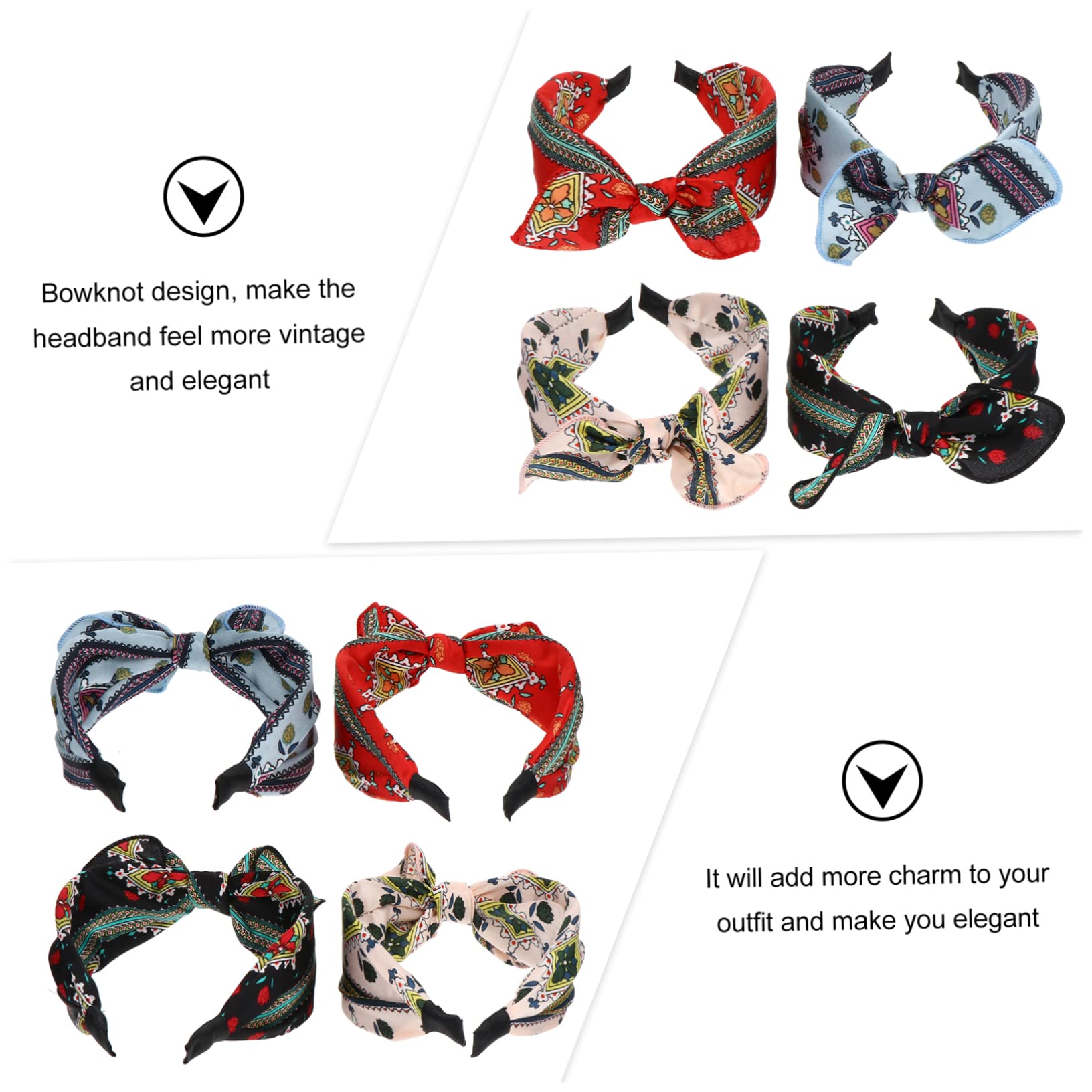 Healeved 12piezas Diademas Anchas Para Mujer Diseño De Contraste y Lazo Paquete De Accesorios De Moda Para Ocasiones Para Fiesta Escuela y Viajes