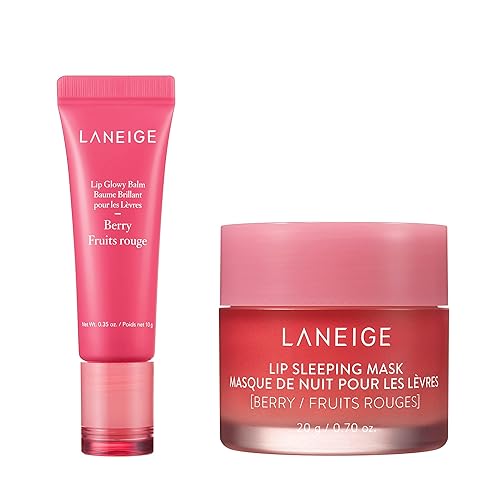 LANEIGE Lip Glowy Balm: Sheer Tinted Lip Moisturizer with Shea Butter, for Hydrating Shine & Soft Lips - Berry: Lip Sleeping Mask + Lip Glowy Balm