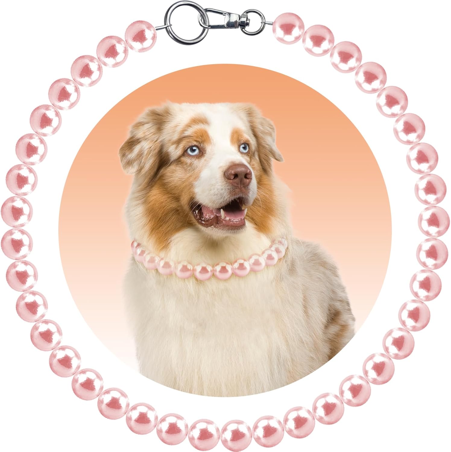 KUDES Chunky Pearl Dog Necklace (Beads 20mm),Strong