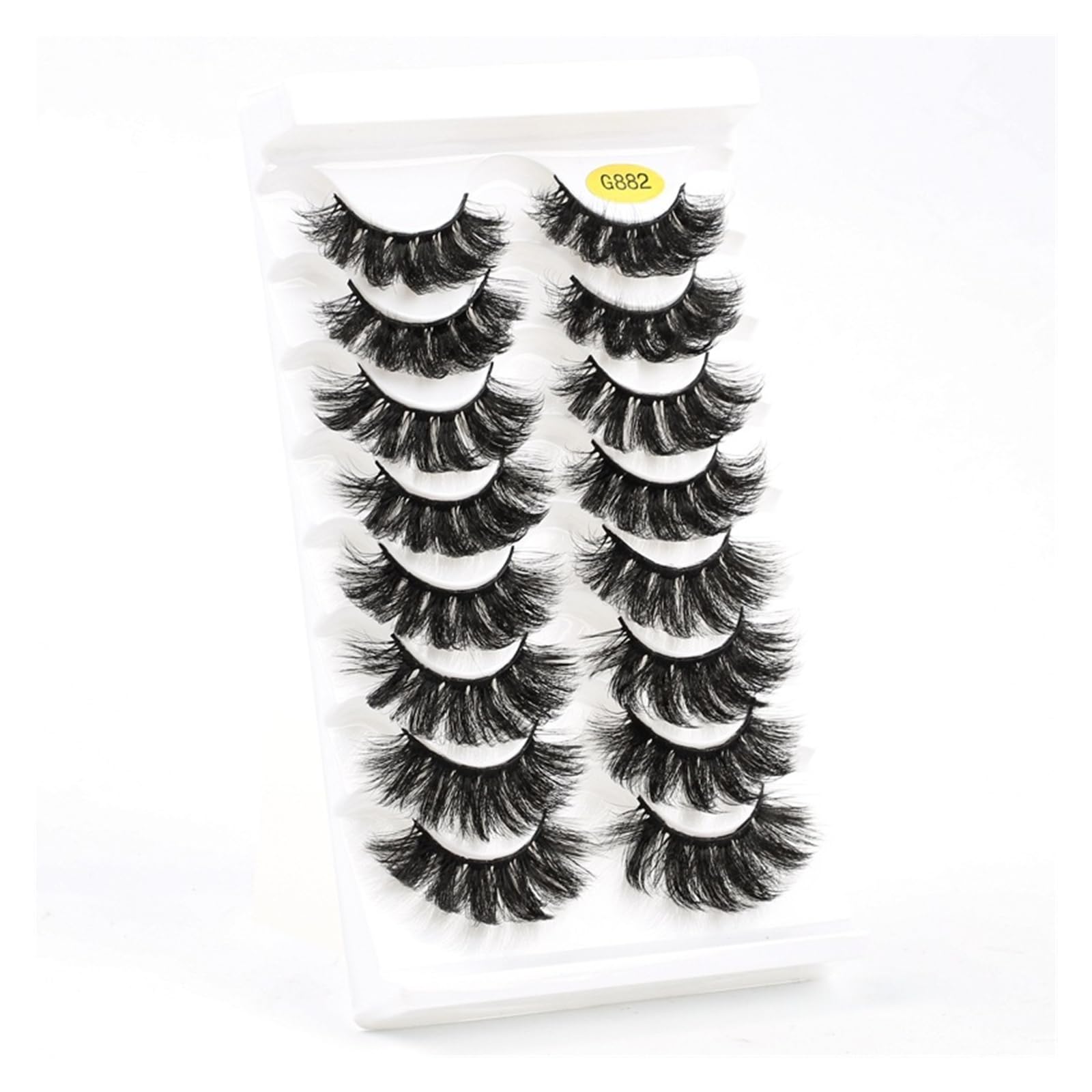 UAMOU 5/50 pudełek rosyjskie rzęsy w paski DD Curl Lashes 8 par 3D rzęsy z norek naturalne puszyste sztuczne rzęsy przedłużanie Cheerfully (Color : 8Pairs G882, Size : 10 Boxes)