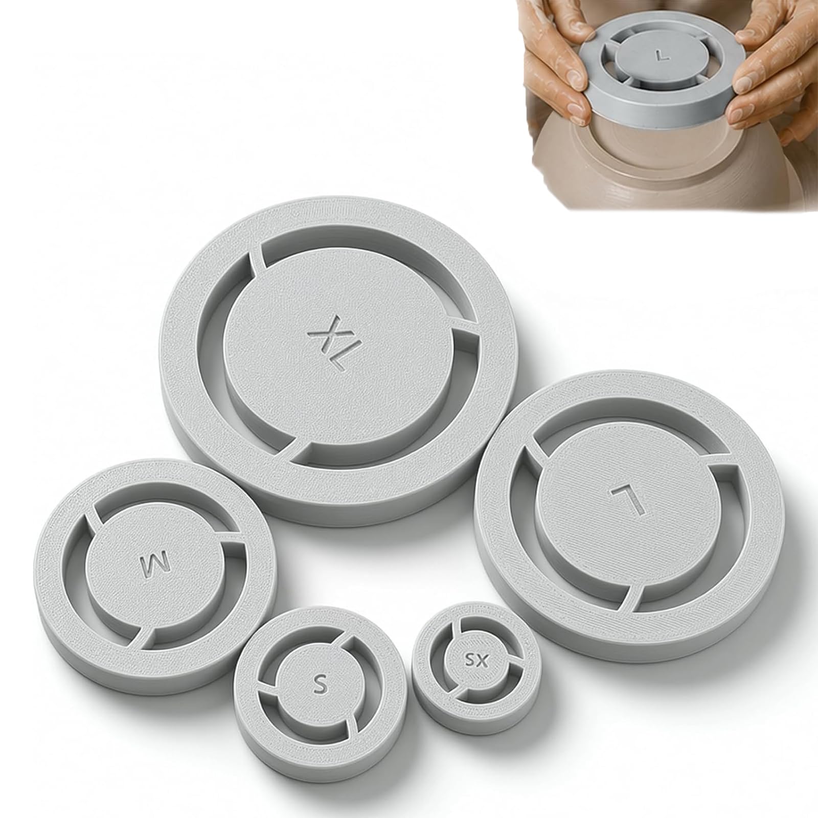 Pottery Foot Ring Tool Clay Base Aligner for Ceramic, Clay Base Maker Press for Even Ceramic, Aligned Foot Ring Template for Ceramics, Soft to Leather Clays Foots Rings Tool, for Bowls, Mugs (#A)