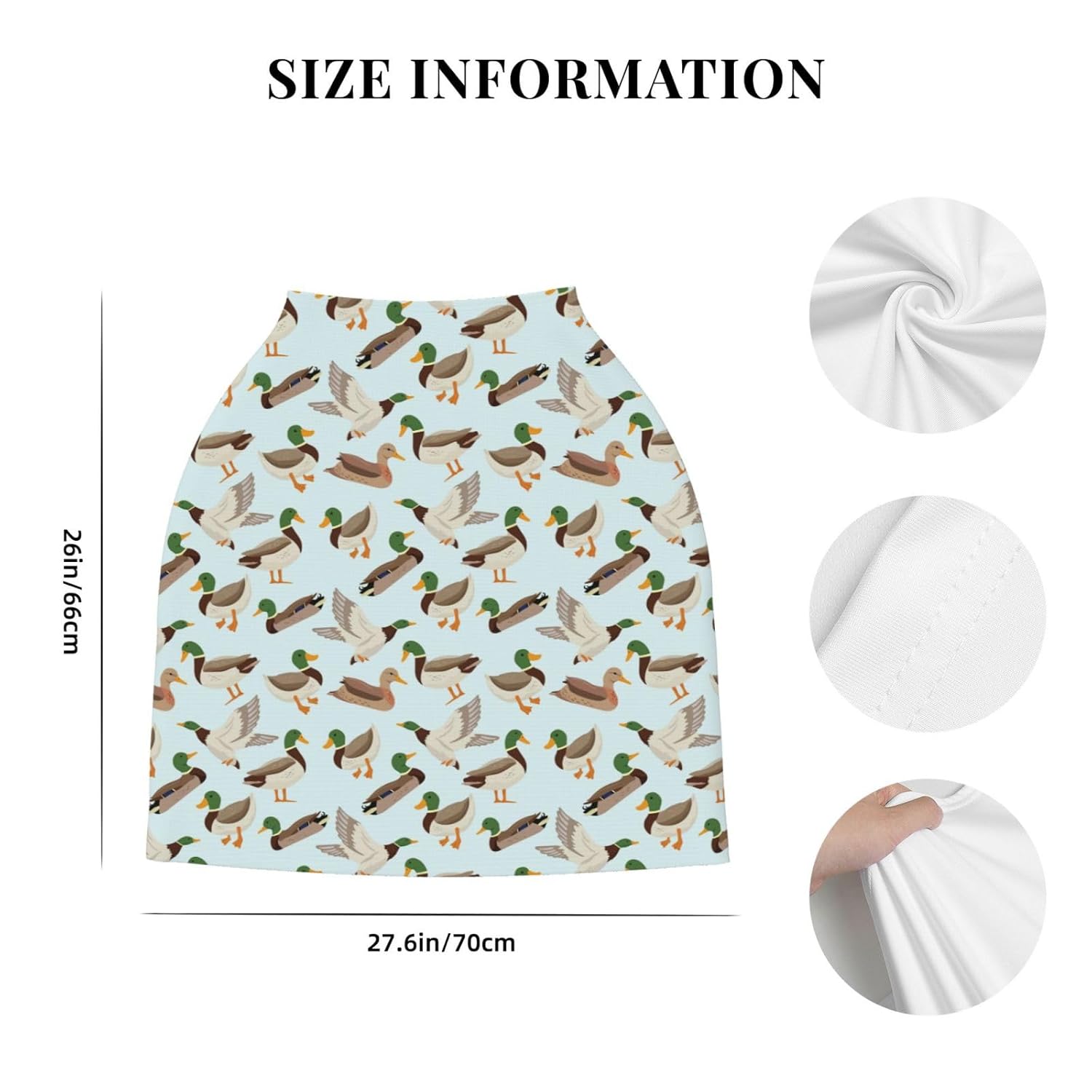 Cute Mallard Duck Baby Stuff Car Seat Covers Baby Multi-Use Car Seat Canopy Carrier Cover, Breathable Breastfeeding Cover Boys & Girls - Image 4