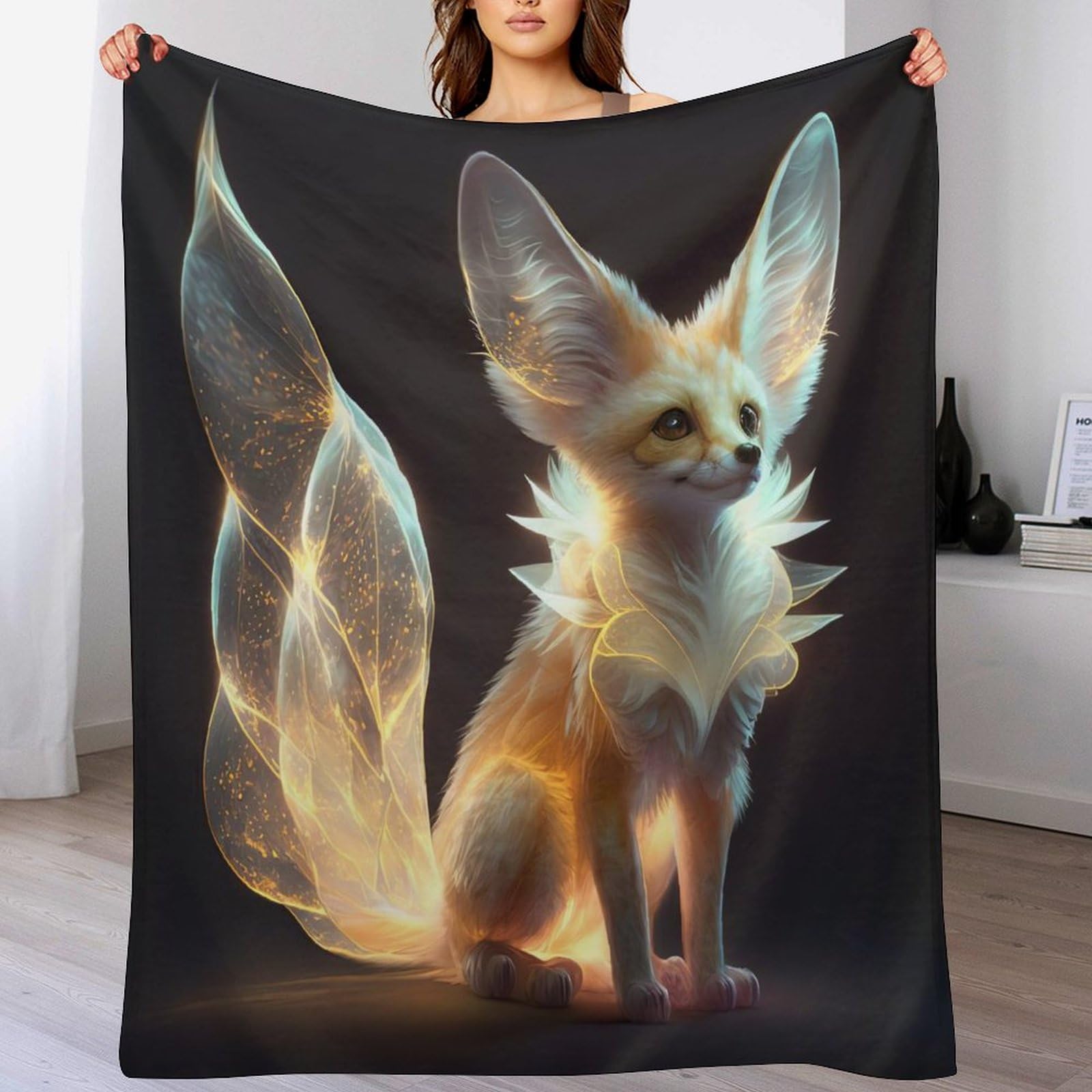 Couverture renard thermique en flannel isolante et douce pour canapé-lit